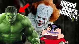 HULK killed PENNYWISE with SHINCHAN in SEWER | GTA 5