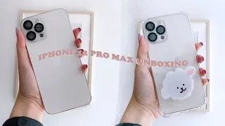 unboxing🍎iphone 12 pro max 🌼 silver 128GB + cute accessories
