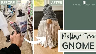 DIY Dollar Tree Gnome With Mop | Cheap and Easy Christmas Craft