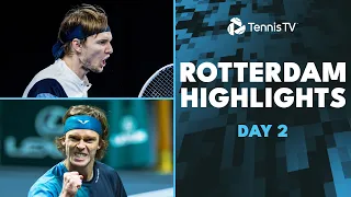 Rublev Faces Bergs; De Minaur, Korda & Hurkacz In Action | Rotterdam 2024 Day 2 Highlights