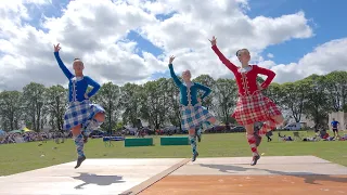 Highland Fling Scottish Dance Competition during 2022 Oldmeldrum Highland Games in Scotland