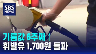 기름값 6주째↑…휘발유 1,700원 돌파 · 경유 1,600원 코앞 / SBS
