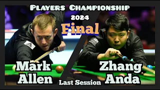 Mark Allen vs Zhang Anda - Players Championship Snooker - Final - Last Session Live (Full Match)