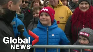 Remembrance Day: Kids attend Ottawa ceremony in support of their dad who served