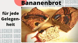 saftiges Bananenbrot 🍌 perfekt zum Frühstück, Rezept ohne Zucker, ohne Mehl, vegan einfach gesund