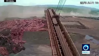 Shocking moment of deadly dam collapse in Brazil Video