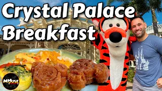 Breakfast at the Crystal Palace Buffet in Magic Kingdom for the Churro Mickey-Shaped Waffle