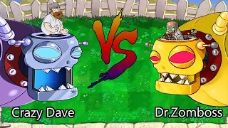 Crazy Dave Zomboss Vs Dr Zomboss Plants Vs Zombies Battlez