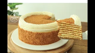 Eggless Medovik Russian Honey Cake Recipe