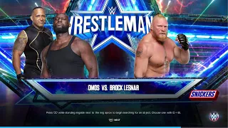 Omos vs Brock Lesnar | WrestleMania | WWE 2K23