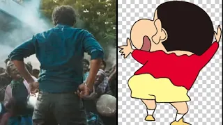 Thalapathy  Vijay vs  Cartoon Thalapathy Shinchan // kv rocks tamil