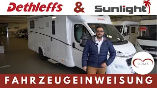 Fahrzeugeinweisung Dethleffs & Sunlight am Dethleffs Just | Truma Klimaanlage, Sat & TV, Fiat