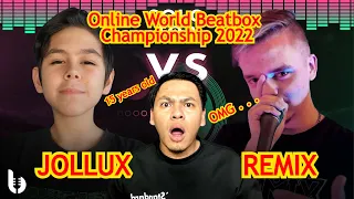 JOLLUX 🇨🇴 VS REMIX 🇿🇦 | Online World Beatbox Championship 2022 | TOP 16 Solo Battle | Reaction