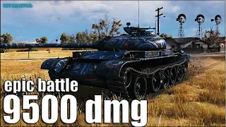 Т-54 лучший бой на карте Хайвей 🌟 9500 dmg World of Tanks