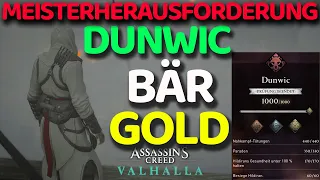 Assassins Creed Valhalla Dunwic Gold Bär Meisterherausforderung Bären Prüfung Tricks Tipps deutsch