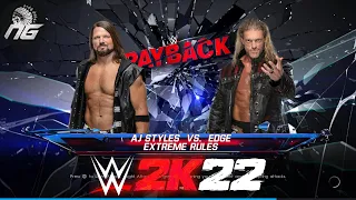 Edge vs AJ Styles WWE 2K22 Gameplay (FULL MATCH) 4K 60FPS