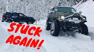 Snow Wheeling Stuck Fest ! Toyota and GX470 Lexus  Oregon Cascades snow wheeling season 2018/2019