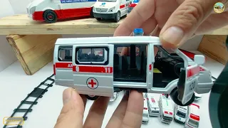 Small and large ambulances,classic train, transforming ambulance