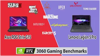 Asus Strix G15 vs Lenovo Legion 5 Gaming Benchmark Test |#ryzen7 5800h #rtx3060|@StealthGamerSG