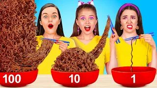 EXTREME 100 LAYERS OF FOOD CHALLENGE || Me VS Granny Cooking Challenge By 123 GO! TRENDS