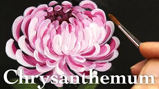 Chrysanthemum painting with acrylic | Pink (4 Minutes)
