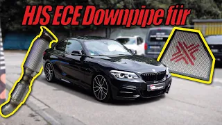 HJS ECE Downpipe OHNE OPF passend für BMW M240i F22 F23 mit M-Per ESD / Soundcheck #b58