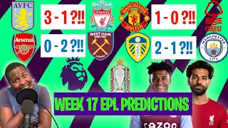 WEEK 17 PREMIER LEAGUE PREDICTIONS 22/23 | ARSENAL V WEST HAM | LEEDS V MAN CITY | BRENTFORD V SPURS