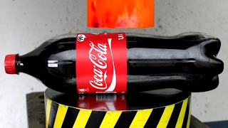 EXPERIMENT Glowing 1000 degree HYDRAULIC PRESS 100 TON vs COCA COLA