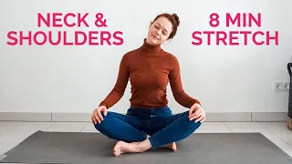 8 min SEATED YOGA STRETCH FOR NECK, SHOULDERS & UPPER BACK | Yoga without mat