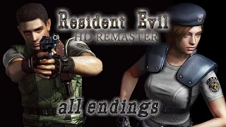 Resident Evil HD REMASTER All Endings-Todos los finales Chris-Jill