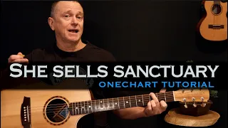 She Sells Sanctuary The Cult solo acoustic guitar tutorial [free tab]
