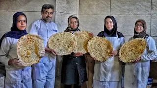 very delicious traditional tandoori bread baking in Zefre Isfahan.