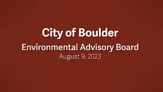 9-6-23 Environmental Advisory Board Meeting