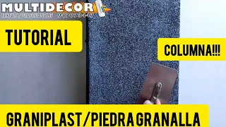 PIEDRA GRANALLA EN COLUMNAS ESQUINAS TUTORIAL #tutorial #fyp #trending