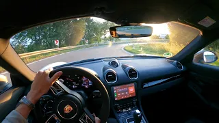 718 Cayman T POV Autobahn Drive A8 München Stuttgart - Morning Drive