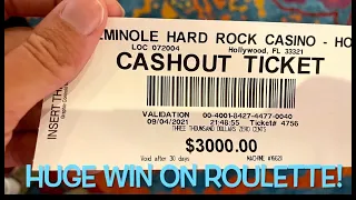 Nice Win on Roulette at Seminole Hard Rock Casino. Hit $1500!