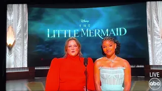 Melissa McCarthy and Halle Bailey at the Oscars 2023