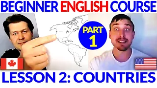 Easy Beginner English Course Lesson 2, Part 1: Countries: Where Are You From? | Comprehensible Input