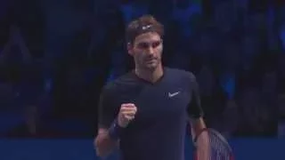 Superb Roger Federer half-volley shot vs Djokovic | 2015 ATP Finals