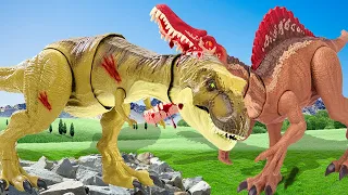 SPINOSAURUS'S ADVENTURE🦖T- rex VS Indominus REX VS Giganotosaurus | jurassic park Stop Motion