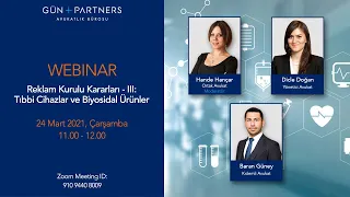 Webinar: Reklam Kurulu kararları III - Tıbbi Cihazlar ve Biyosidal Ürünler