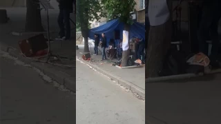 Фестиваль уличных музыкантов город Кривой Рог группа Кино Стук