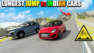 Indian Cars Vs Longest Jumping Challenge | BeamNG Drive