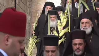 Greek-Orthodox Patriarch of Jerusalem leads Orthodox Palm Sunday procession