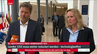 LIVE: Habeck und Lemke zur EU-Abstimmung über das Verbrenner-Aus