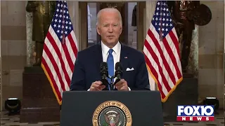 President Biden and Vice President Harris speak on anniversary of assault on Capitol