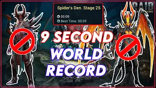 9 SECOND SPIDER 25 WORLD RECORD | RAID Shadow Legends TEST SERVER
