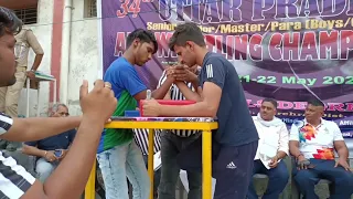 Ajay Chaudhary 55kg (Junior) All Bouts at UP state Arm wrestling championship 2022🏆