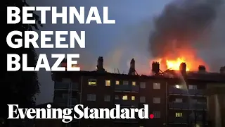 Bethnal Green fire: East London block of flats in flames as eighty firefighters battle blaze