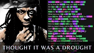 Lil Wayne - Thought It Was A Drought | Lyrics, Rhymes Highlighted